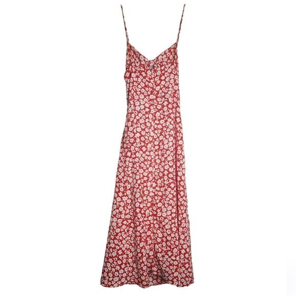 Whyte Valentyne floral cutout dress Red white midi - Picture 2 of 5
